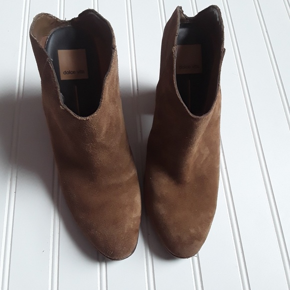 Dolce vita slide on open ankle block heel boots - Picture 2 of 4